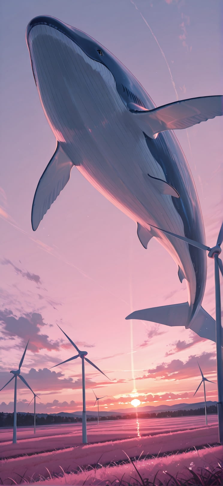 Breeze Pink Sunset Nature Spring Animal mobile wallpaper / スマホ壁紙