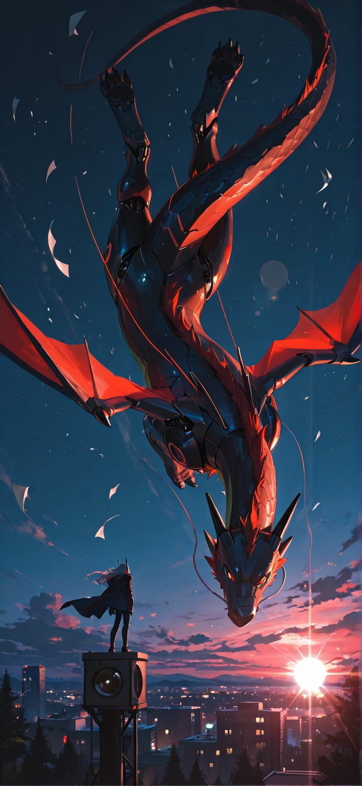 Breeze Red Night Nature Spring Animal Machine mobile wallpaper / スマホ壁紙