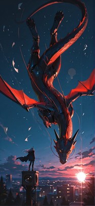 Breeze Red Night Nature Spring Animal Machine mobile wallpaper / スマホ壁紙