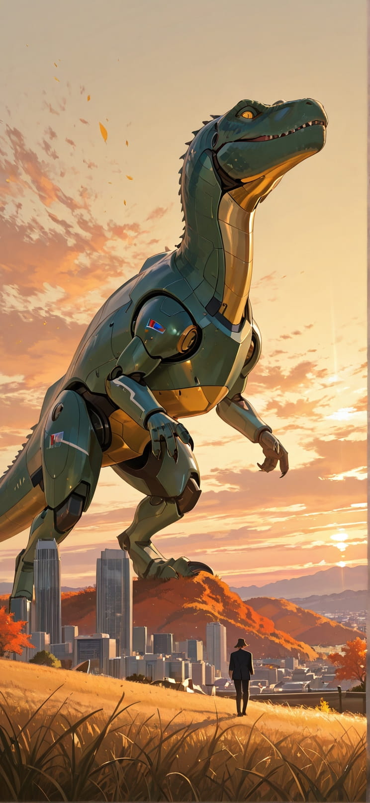 Breeze Yellow Afternoon City Autumn Animal Machine mobile wallpaper / スマホ壁紙