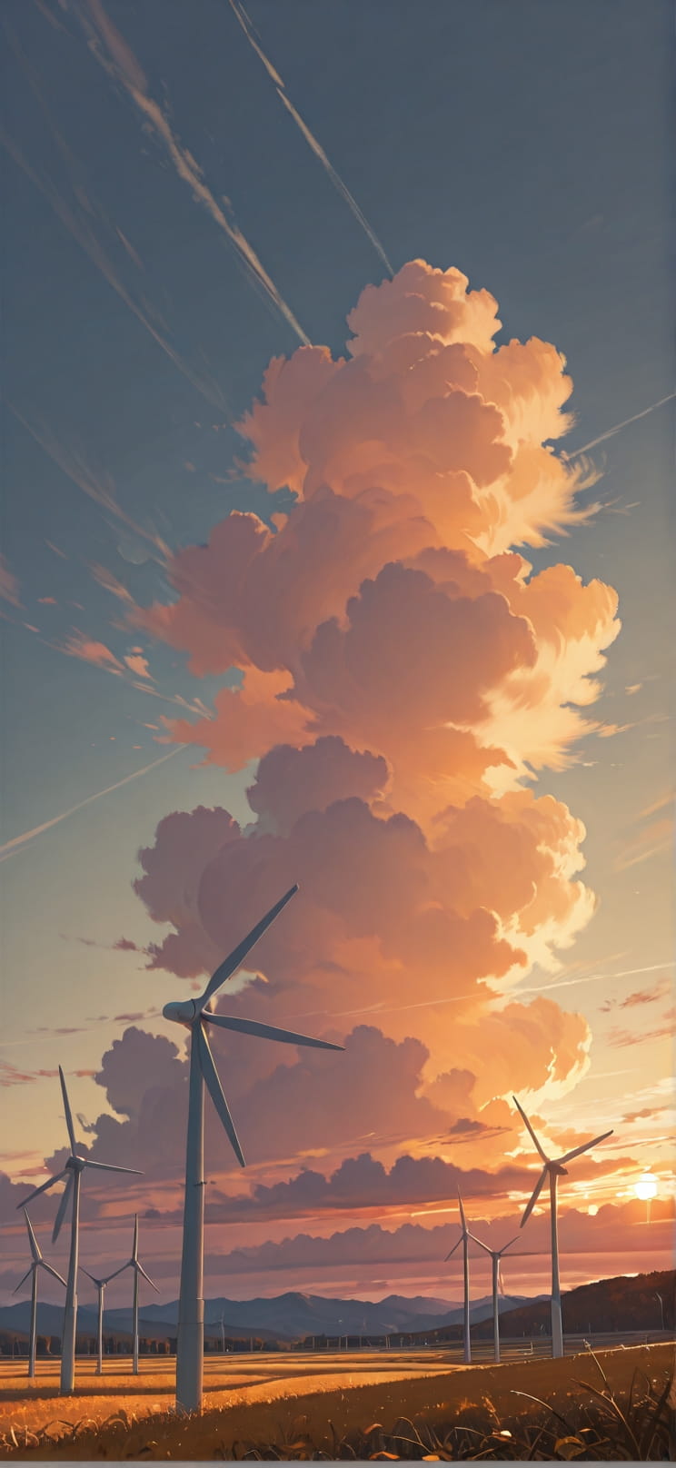 Breeze Yellow Sunset Sky Autumn mobile wallpaper / スマホ壁紙