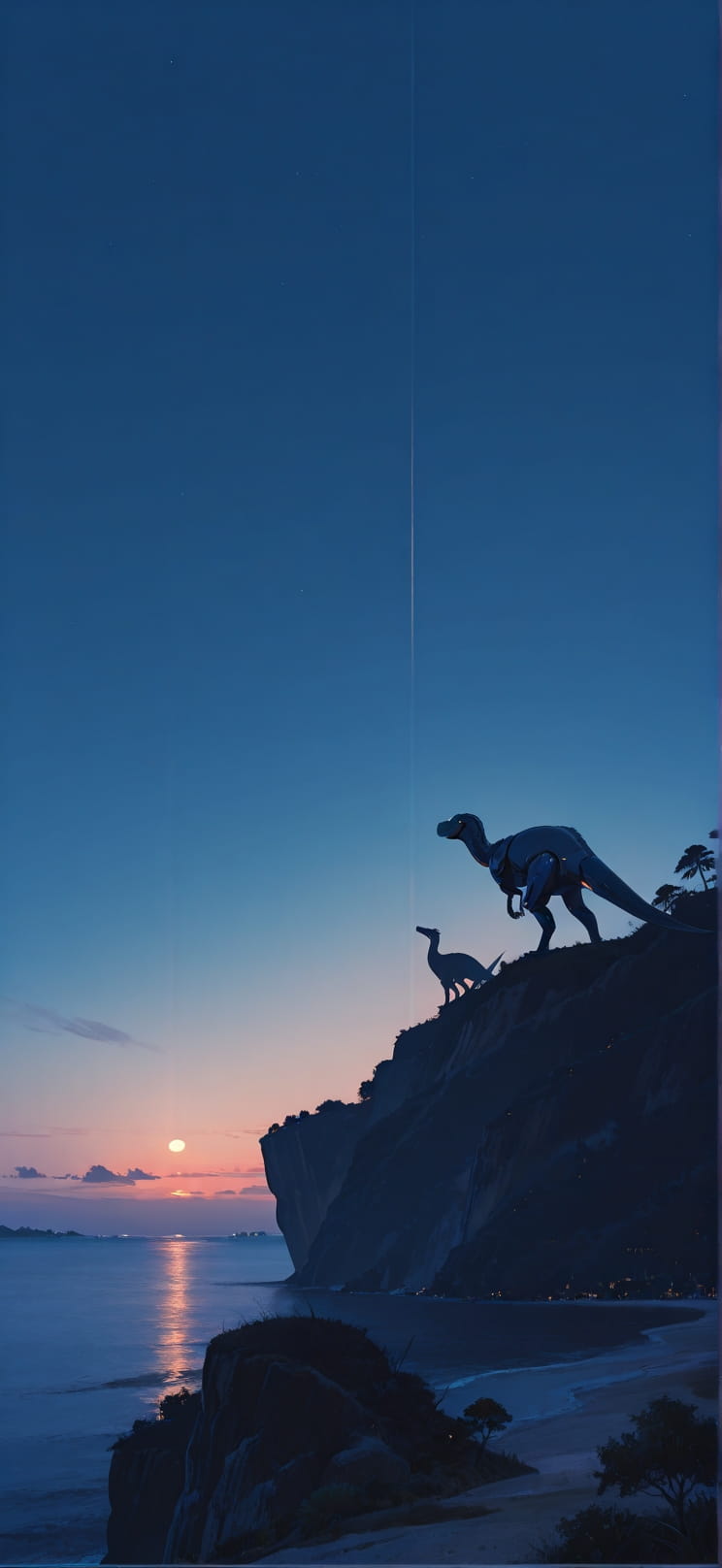 Canopy Blue Night Sea Spring Animal Machine mobile wallpaper / スマホ壁紙