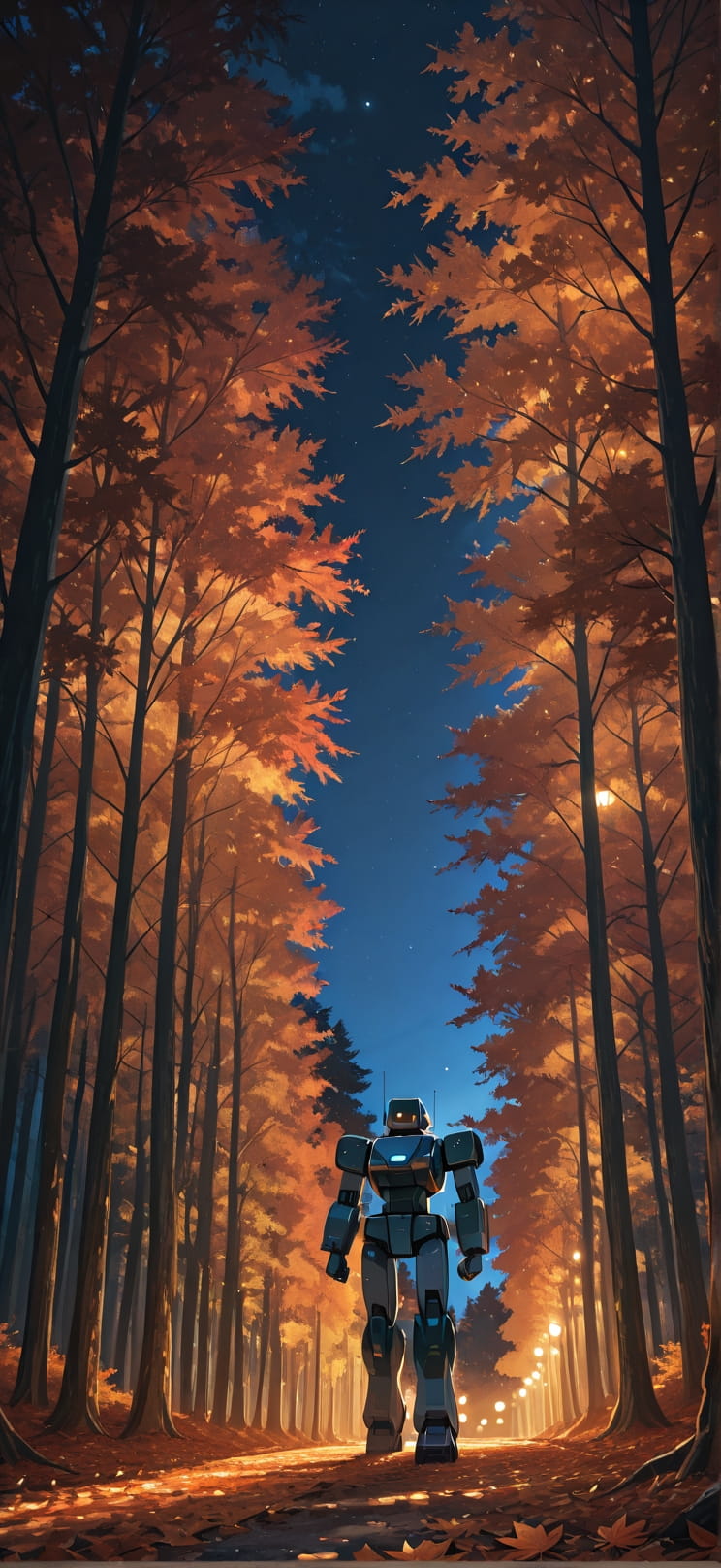Canopy Blue Night Sky Autumn Machine mobile wallpaper / スマホ壁紙