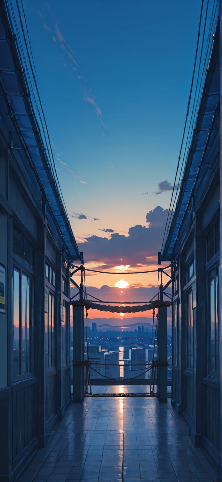 Canopy Blue Sunset City Summer mobile wallpaper / スマホ壁紙