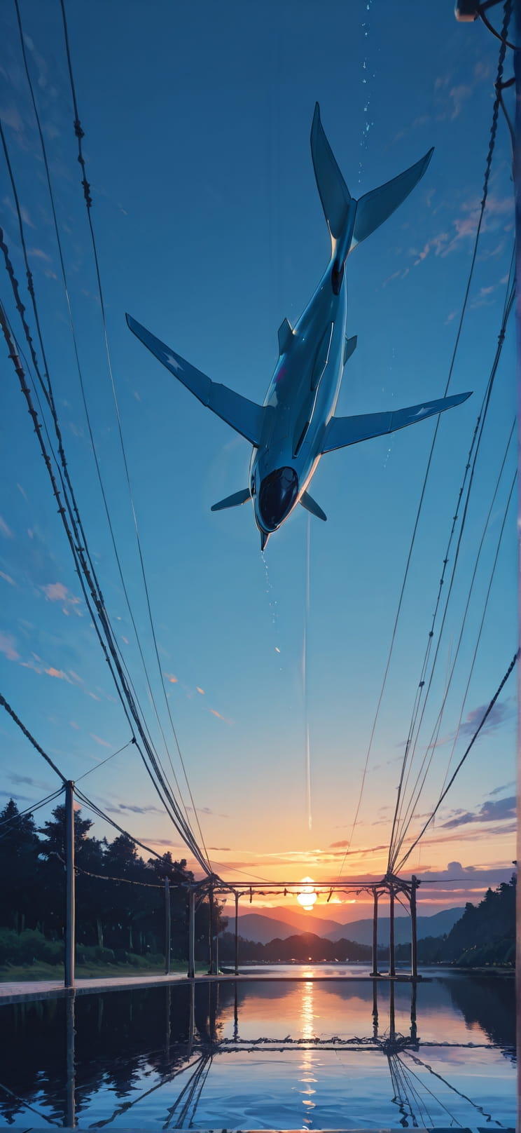 Canopy Blue Sunset Sea Spring Animal Machine mobile wallpaper / スマホ壁紙