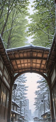 Canopy Brown Afternoon City Winter mobile wallpaper / スマホ壁紙