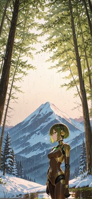 Canopy Brown Afternoon Mountain Winter Machine mobile wallpaper / スマホ壁紙