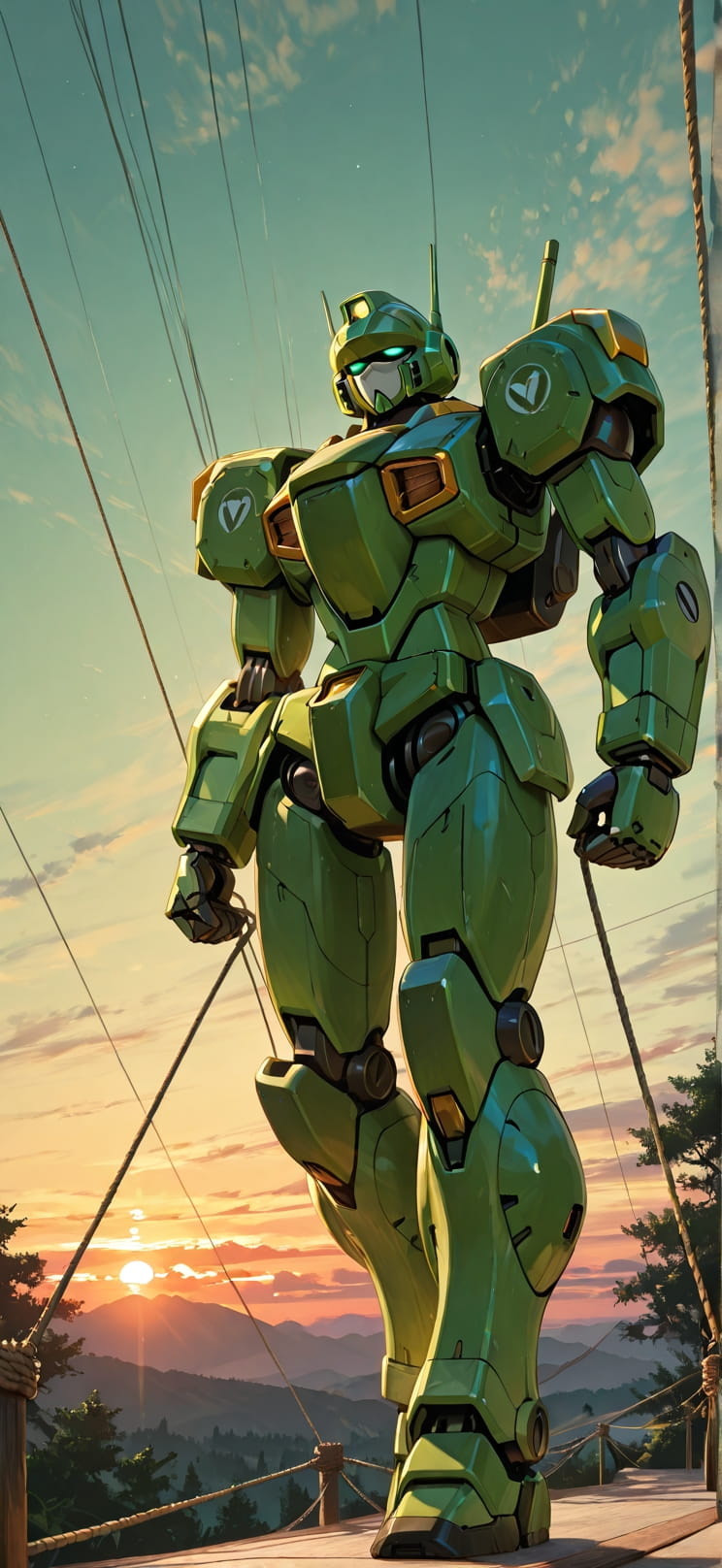 Canopy Green Sunset Sky Spring Machine mobile wallpaper / スマホ壁紙