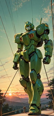 Canopy Green Sunset Sky Spring Machine mobile wallpaper / スマホ壁紙