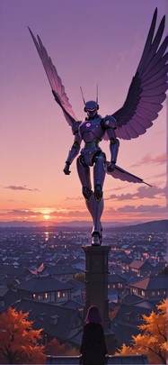 Canopy Purple Sunset City Autumn Machine mobile wallpaper / スマホ壁紙