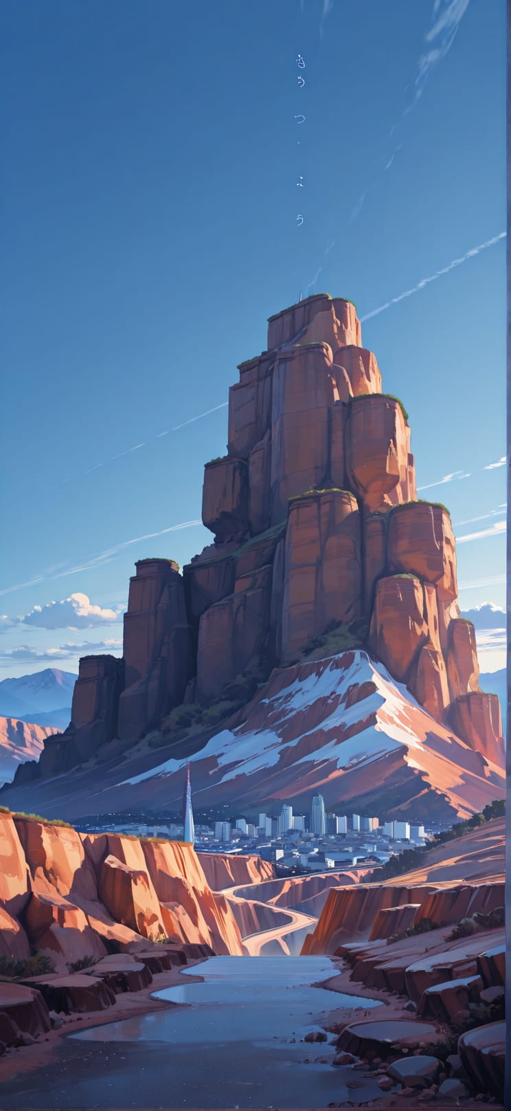 Canyon Blue Afternoon City Winter Machine mobile wallpaper / スマホ壁紙