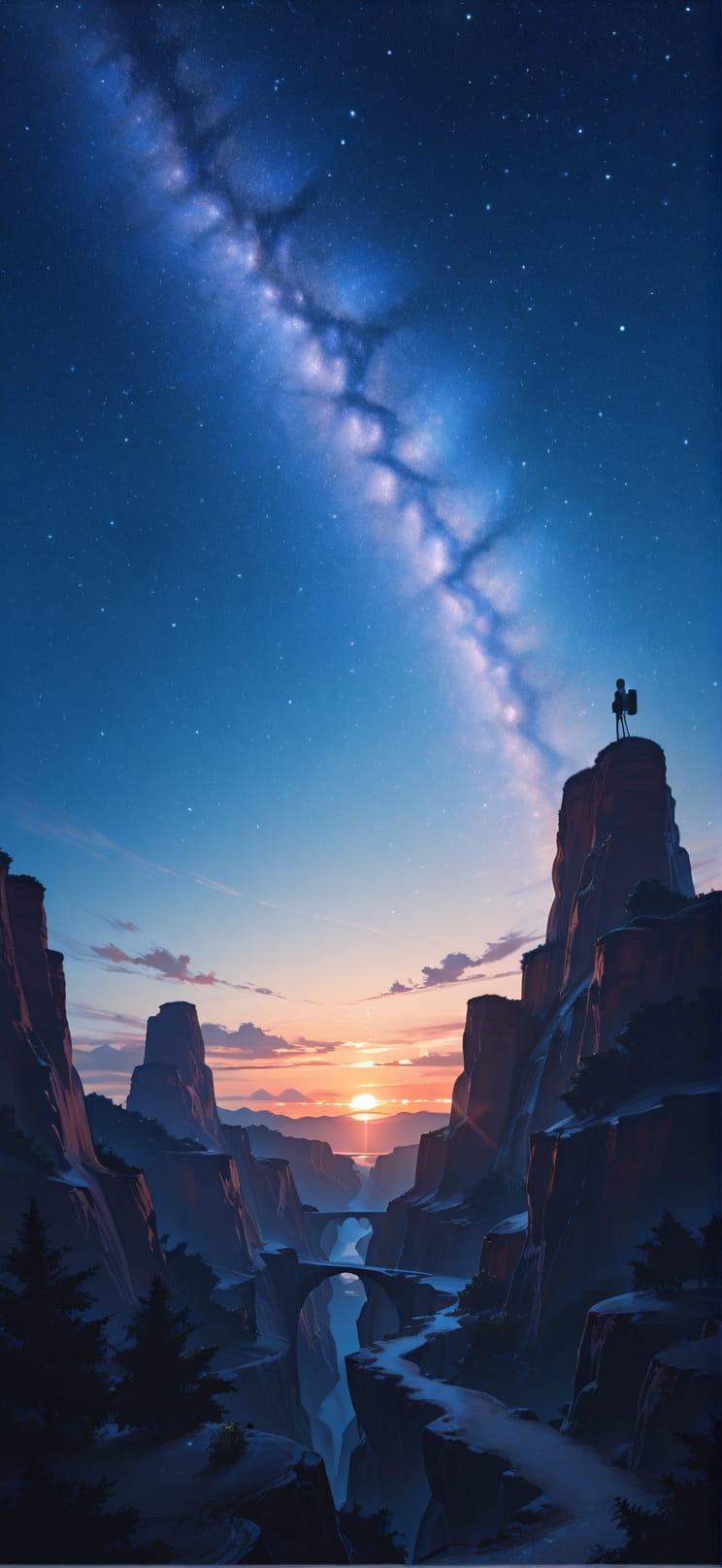 Canyon Blue Sunset Nature Summer Machine mobile wallpaper / スマホ壁紙