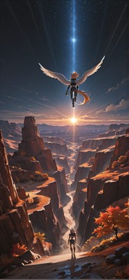 Canyon Brown Night City Autumn Animal Machine mobile wallpaper / スマホ壁紙