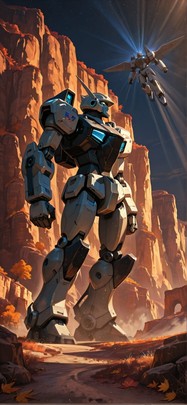 Canyon Brown Night City Autumn Machine mobile wallpaper / スマホ壁紙