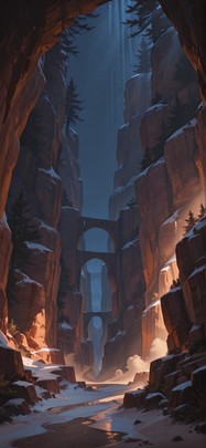 Canyon Brown Night Nature Winter mobile wallpaper / スマホ壁紙