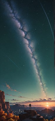 Canyon Green Sunset City Autumn Machine mobile wallpaper / スマホ壁紙