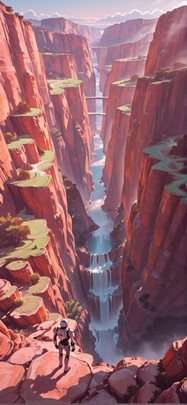 Canyon Pink Afternoon Nature Spring Animal Machine mobile wallpaper / スマホ壁紙