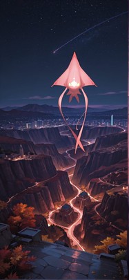 Canyon Pink Night City Autumn Animal Machine mobile wallpaper / スマホ壁紙