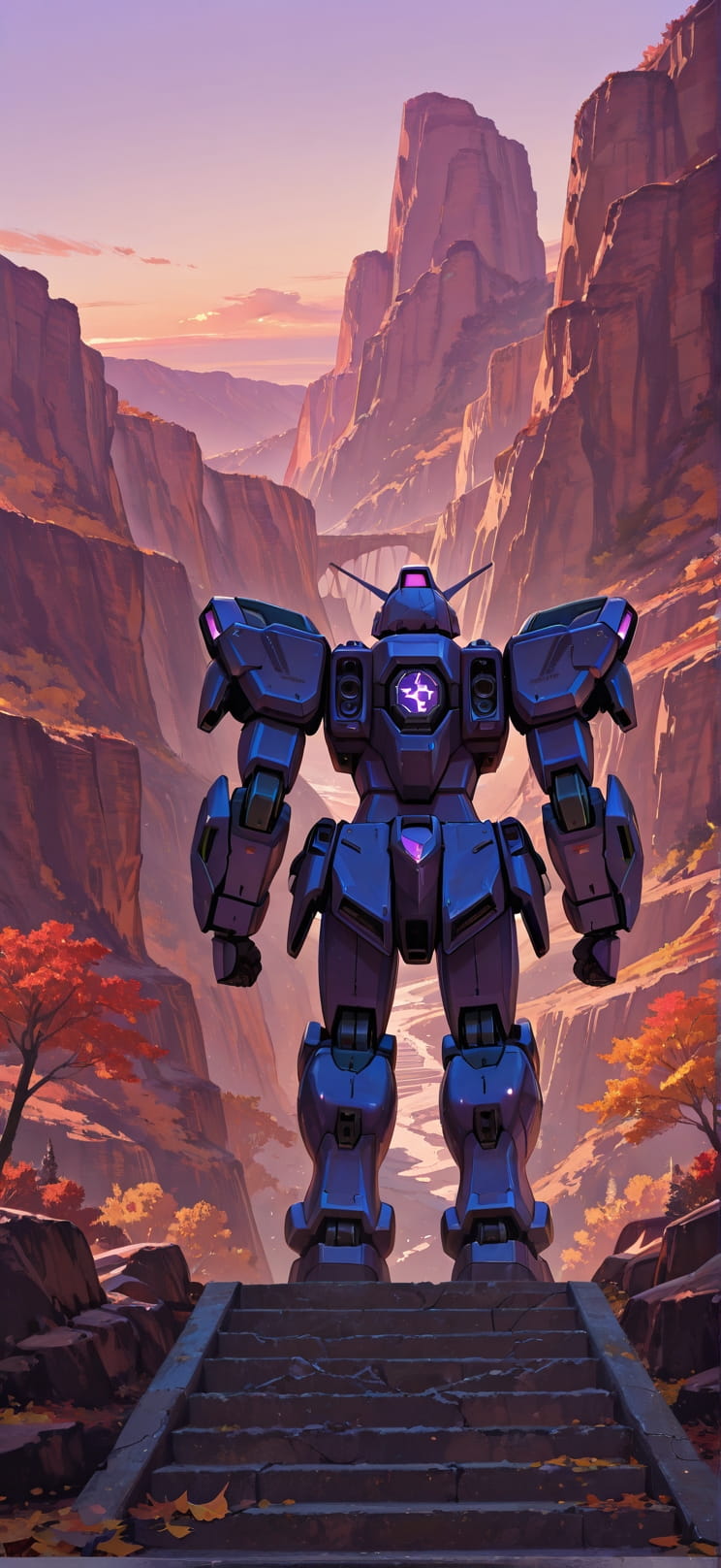 Canyon Purple Afternoon City Autumn Machine mobile wallpaper / スマホ壁紙