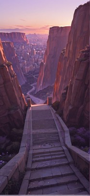 Canyon Purple Afternoon City Spring mobile wallpaper / スマホ壁紙