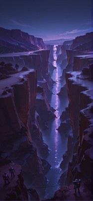 Canyon Purple Night Sea Summer Machine mobile wallpaper / スマホ壁紙