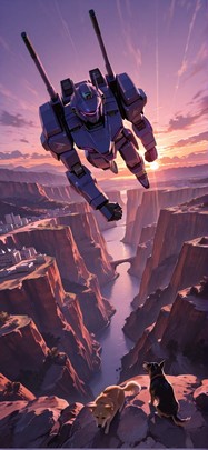 Canyon Purple Sunset City Summer Animal Machine mobile wallpaper / スマホ壁紙