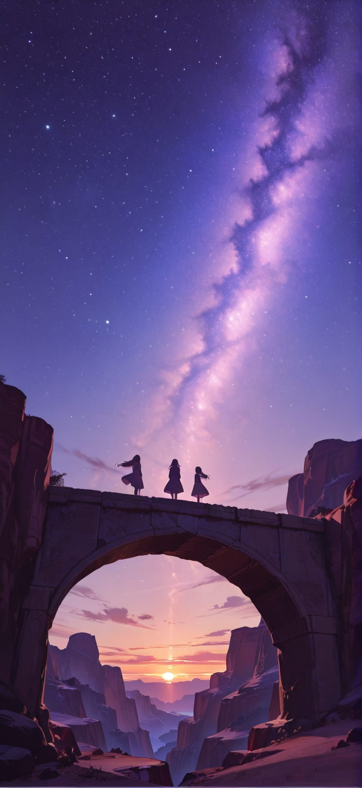 Canyon Purple Sunset Sky Spring mobile wallpaper / スマホ壁紙
