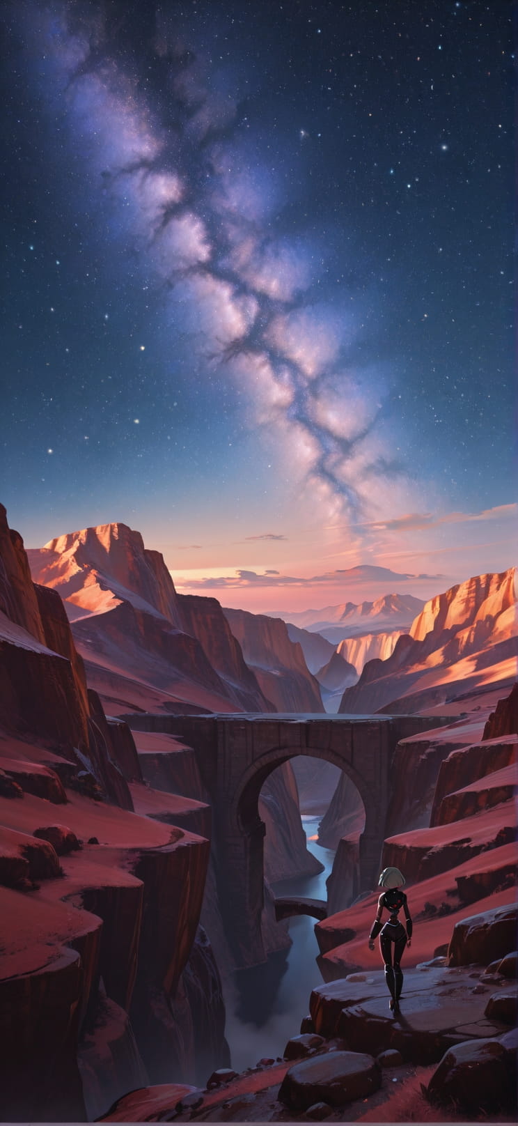 Canyon Red Afternoon Mountain Spring Machine mobile wallpaper / スマホ壁紙