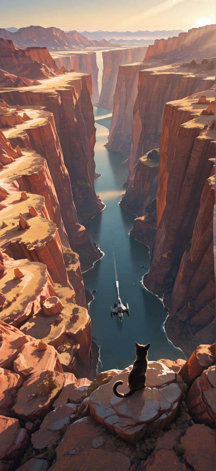 Canyon Yellow Afternoon Sea Summer Animal Machine mobile wallpaper / スマホ壁紙