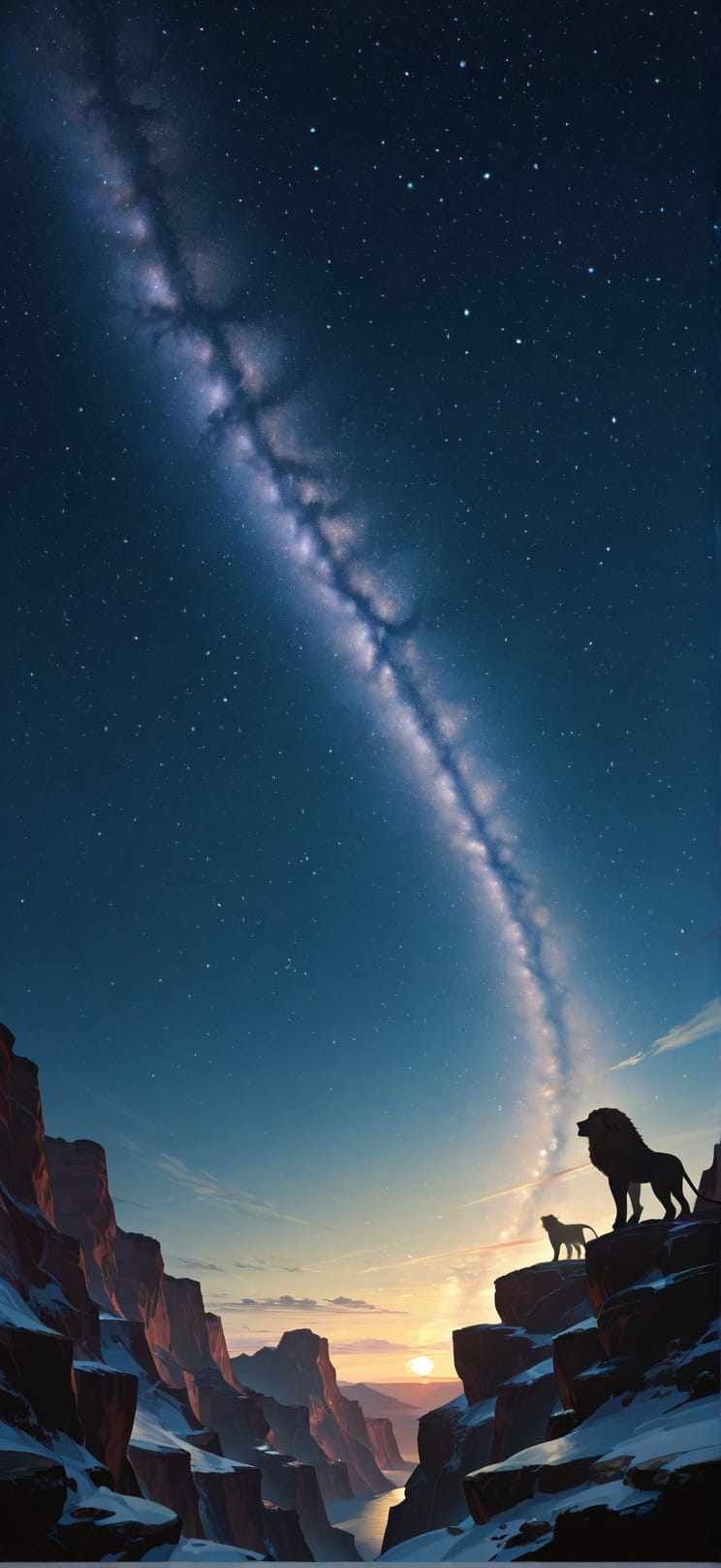 Canyon Yellow Night Sea Winter Animal Machine mobile wallpaper / スマホ壁紙