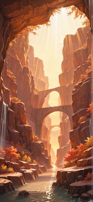 Canyon Yellow Sunset Sea Autumn mobile wallpaper / スマホ壁紙