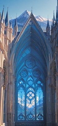 Cathedral Blue Afternoon Mountain Summer mobile wallpaper / スマホ壁紙