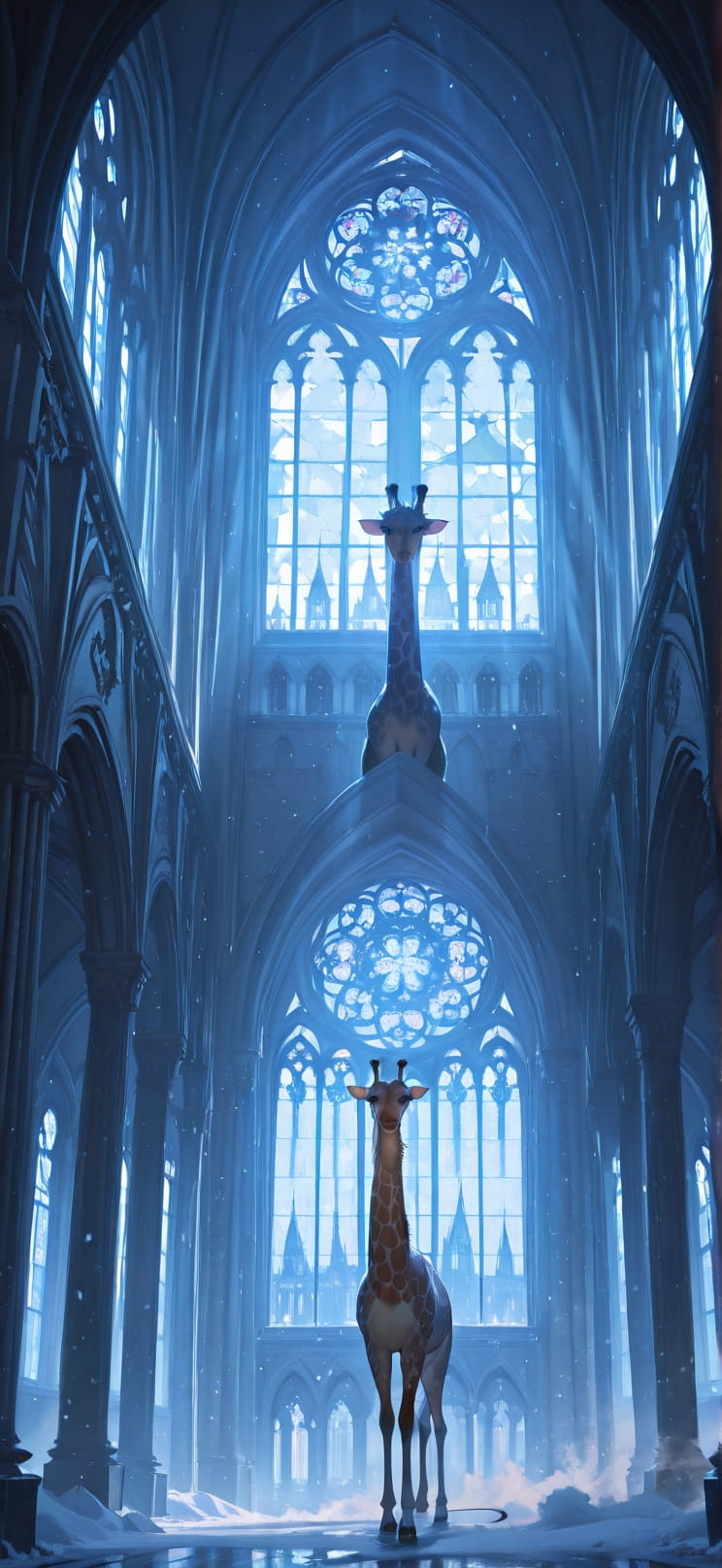 Cathedral Blue Afternoon Nature Winter Animal mobile wallpaper / スマホ壁紙