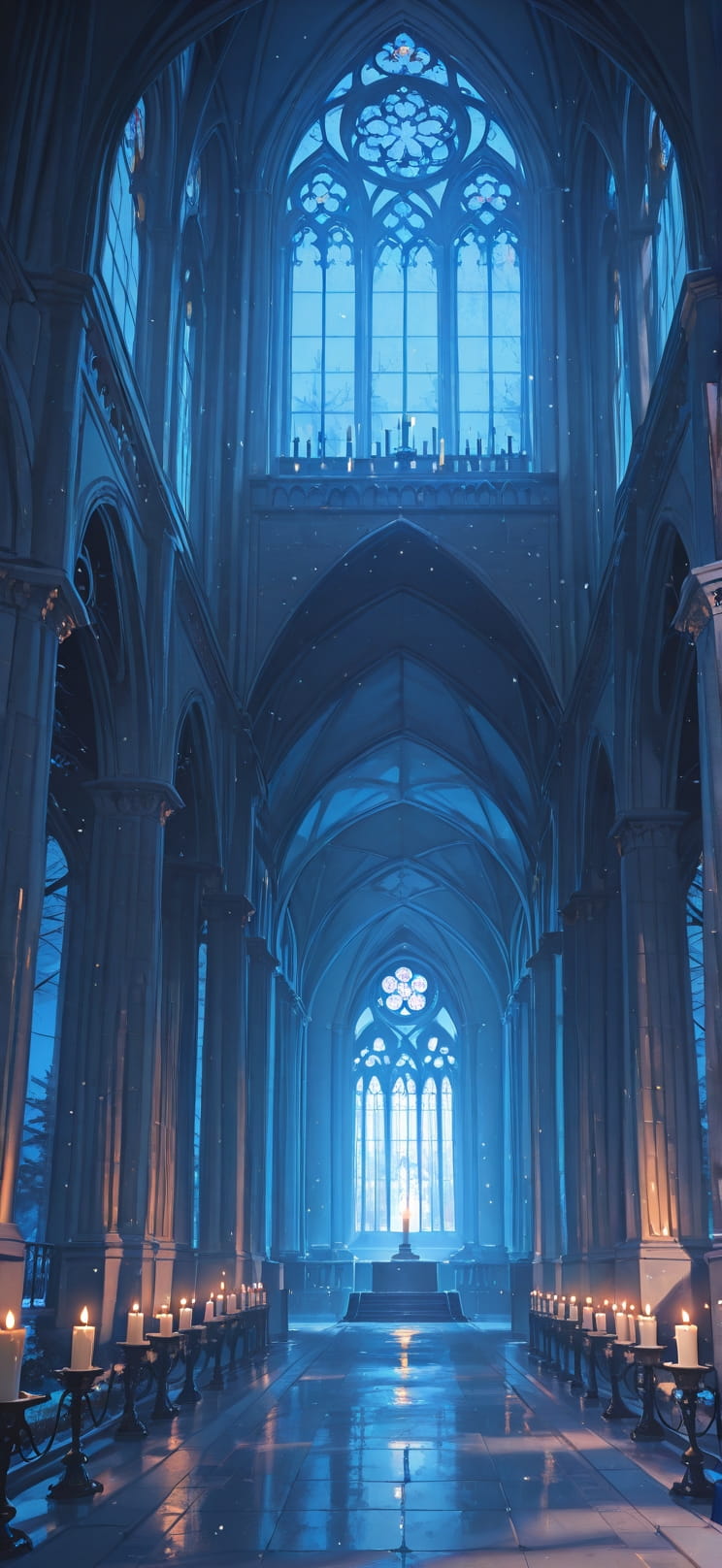 Cathedral Blue Afternoon Nature Winter Machine mobile wallpaper / スマホ壁紙