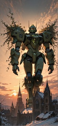 Cathedral Brown Sunset Sky Winter Machine mobile wallpaper / スマホ壁紙