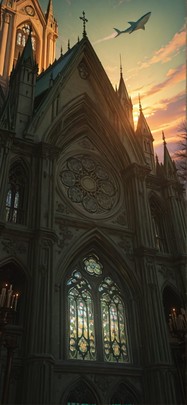 Cathedral Green Sunset Nature Winter Animal mobile wallpaper / スマホ壁紙