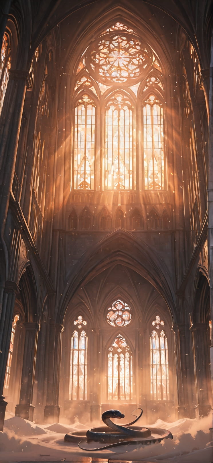 Cathedral Orange Afternoon Sky Winter Animal mobile wallpaper / スマホ壁紙