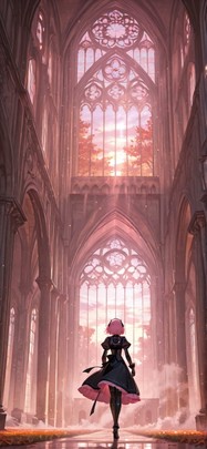Cathedral Pink Sunset Sky Autumn Machine mobile wallpaper / スマホ壁紙