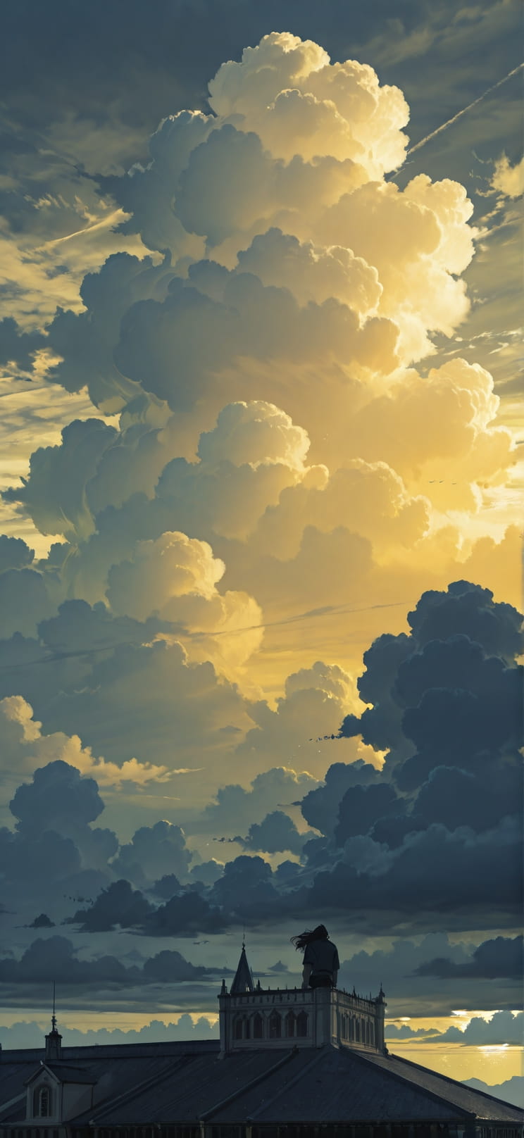 Cathedral Yellow Afternoon Sea Summer Animal mobile wallpaper / スマホ壁紙