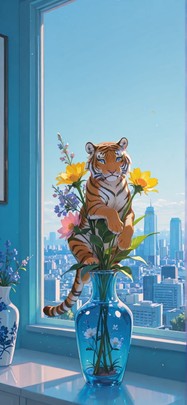 Ceramic Blue Afternoon City Spring Animal Machine mobile wallpaper / スマホ壁紙