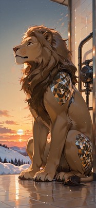 Ceramic Brown Sunset Sky Winter Animal Machine mobile wallpaper / スマホ壁紙