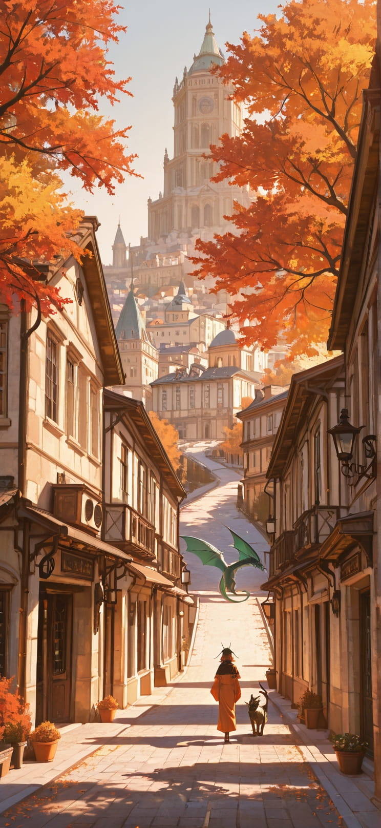 Ceramic Orange Afternoon City Autumn Animal Machine mobile wallpaper / スマホ壁紙