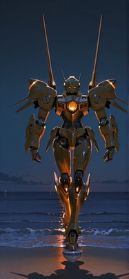 Ceramic Orange Night Sea Summer Machine mobile wallpaper / スマホ壁紙