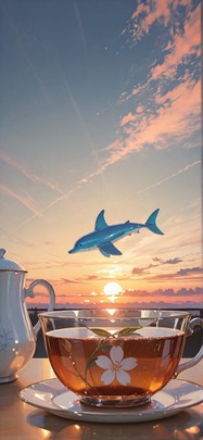 Ceramic Orange Sunset Sky Spring Animal mobile wallpaper / スマホ壁紙