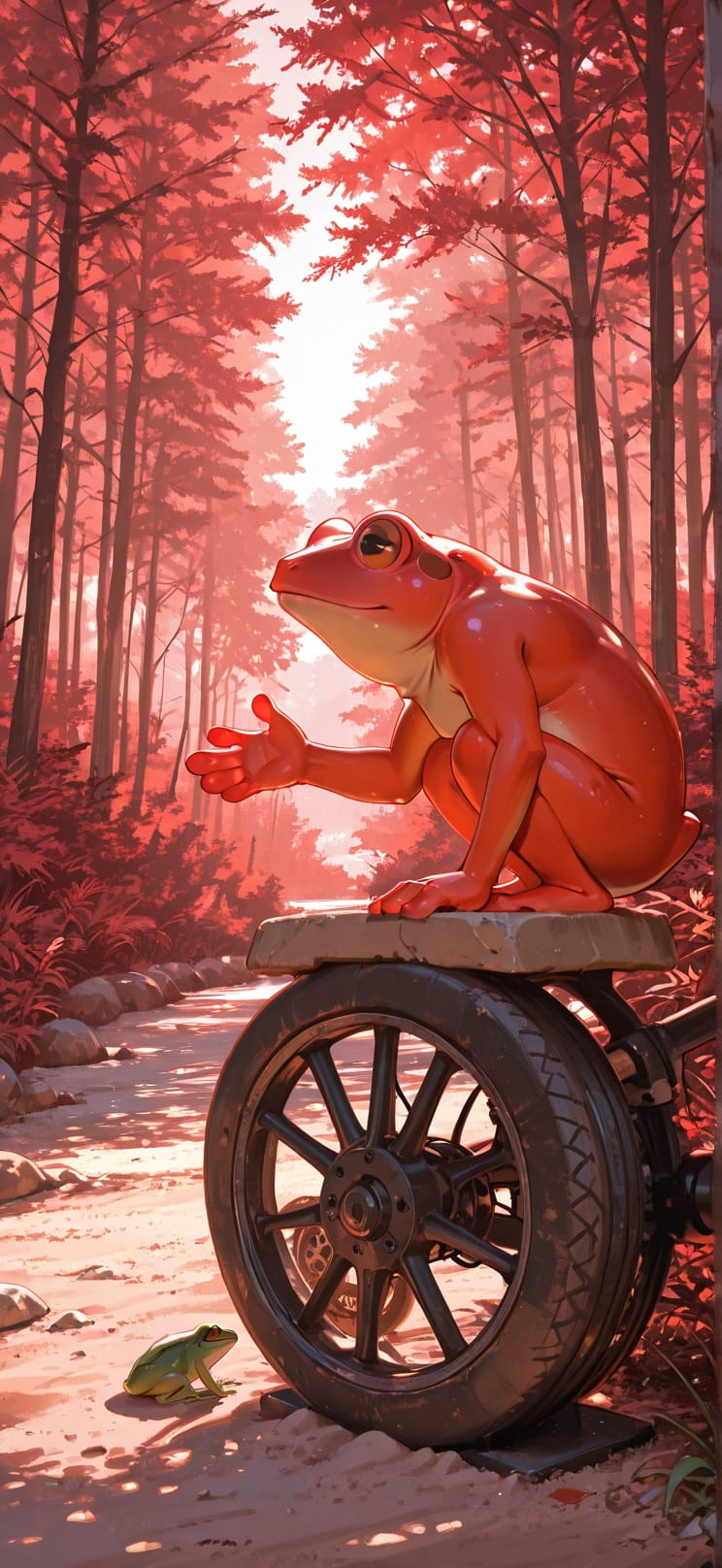 Ceramic Red Afternoon Nature Summer Animal mobile wallpaper / スマホ壁紙