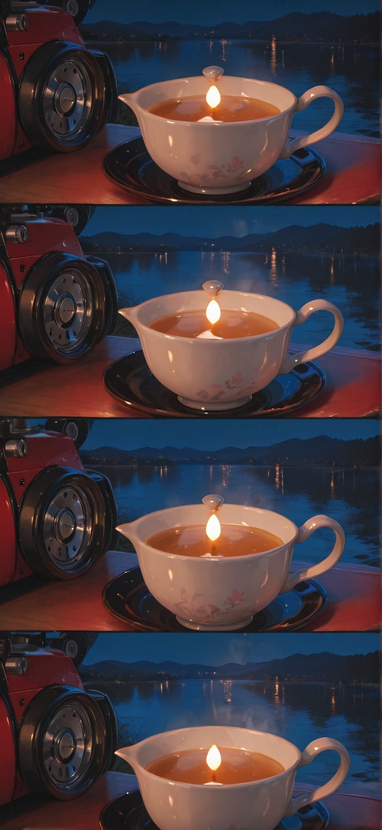 Ceramic Red Night Sea Spring Animal Machine mobile wallpaper / スマホ壁紙