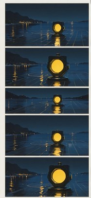 Ceramic Yellow Night Sea Spring Machine mobile wallpaper / スマホ壁紙