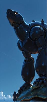 Chiaroscuro Blue Afternoon Sky Summer Animal Machine mobile wallpaper / スマホ壁紙