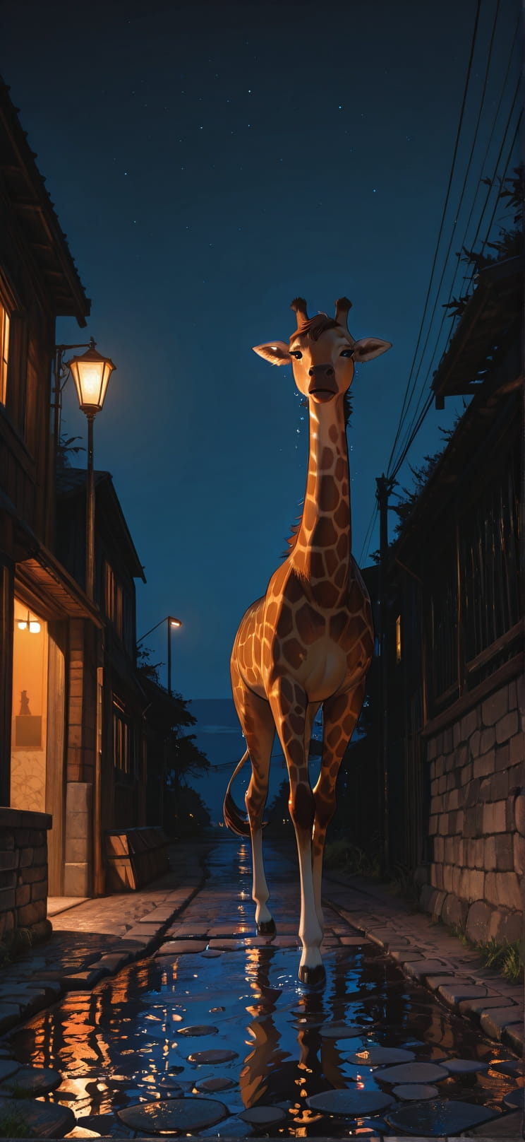 Chiaroscuro Orange Night Sky Summer Animal mobile wallpaper / スマホ壁紙