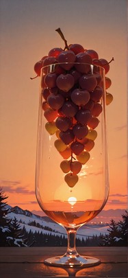 Chiaroscuro Orange Sunset Sky Winter Animal mobile wallpaper / スマホ壁紙